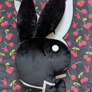 PLAYBOY Black Plush Pillow